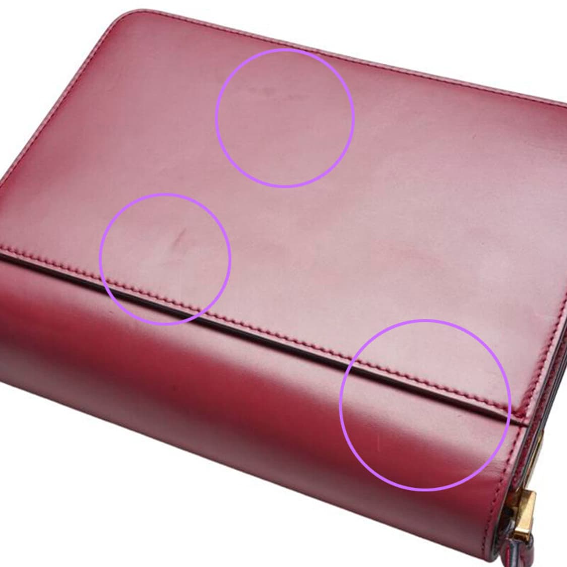 (중고) 마르니 버건디 카프스킨 트렁크 미듐 숄더백 상품이미지7