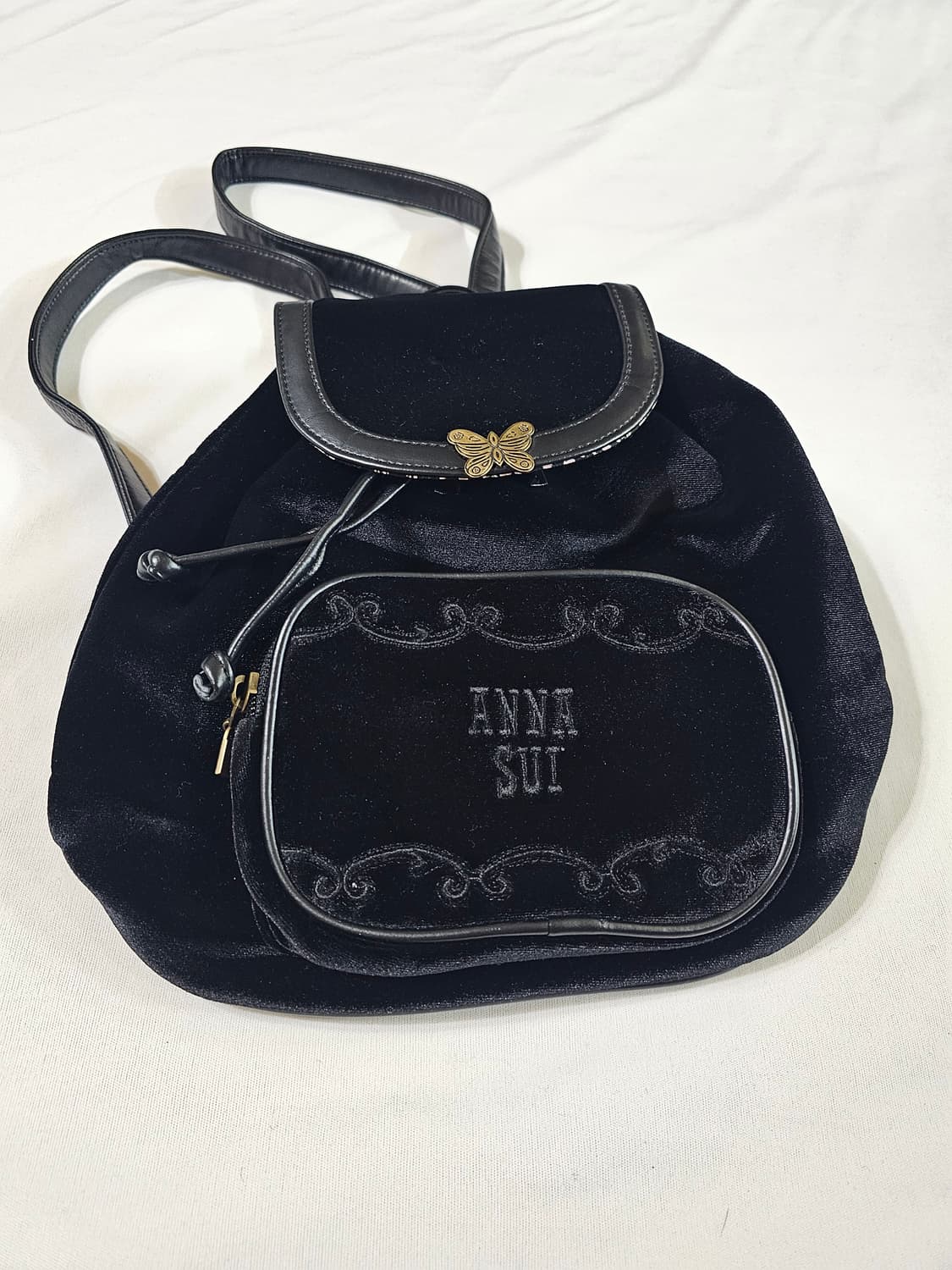 ANNA SUI 안나수이 빈티지 벨벳 벨로아 복조리 백팩 상품이미지2