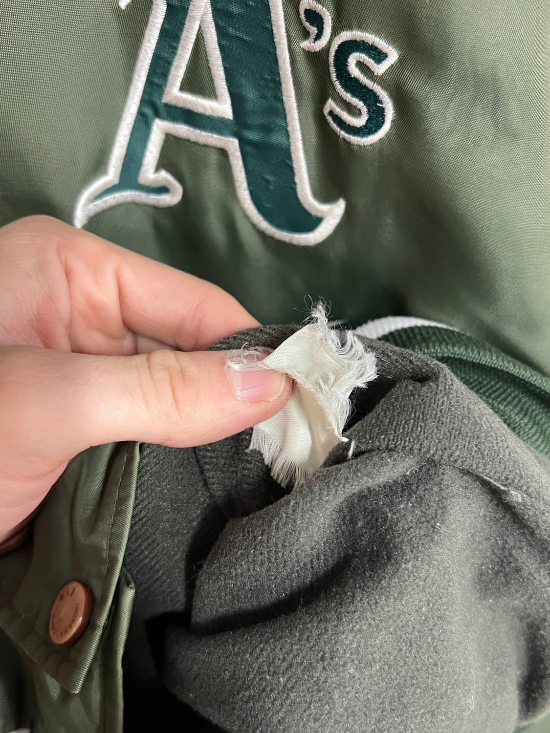 MLB f&f 오클랜드 애슬레틱스 스타디움 바시티 자켓 상품이미지7