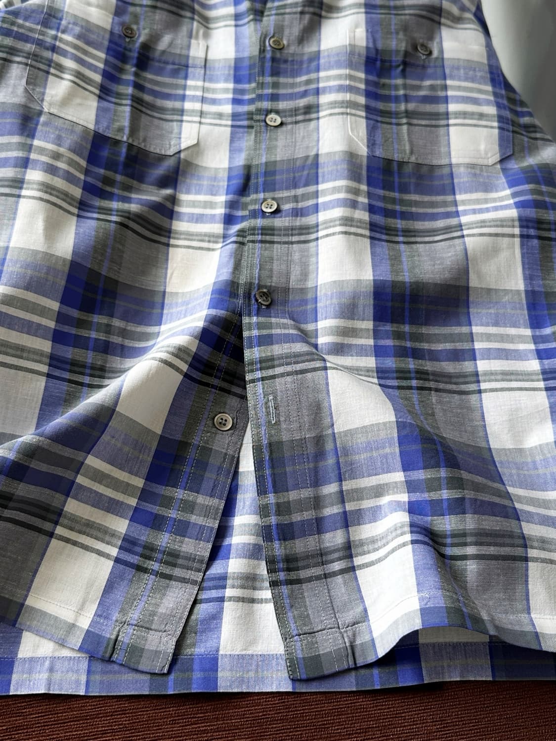 Natural cotton linen design check H/S sh 상품이미지3