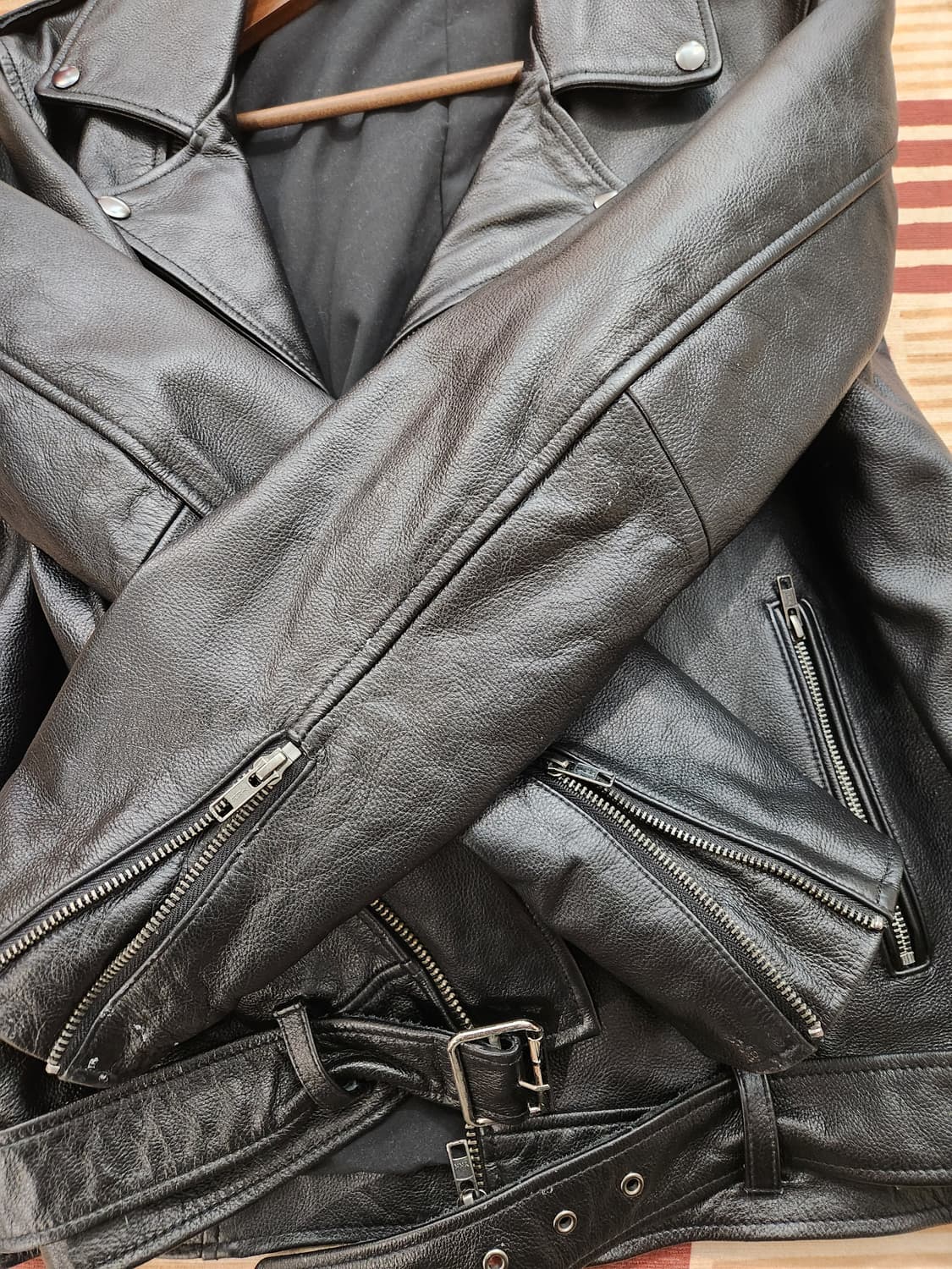빈티지 카우하이드 더블 라이더 자켓 / 소가죽 레더 자켓 (xl) 상품이미지7
