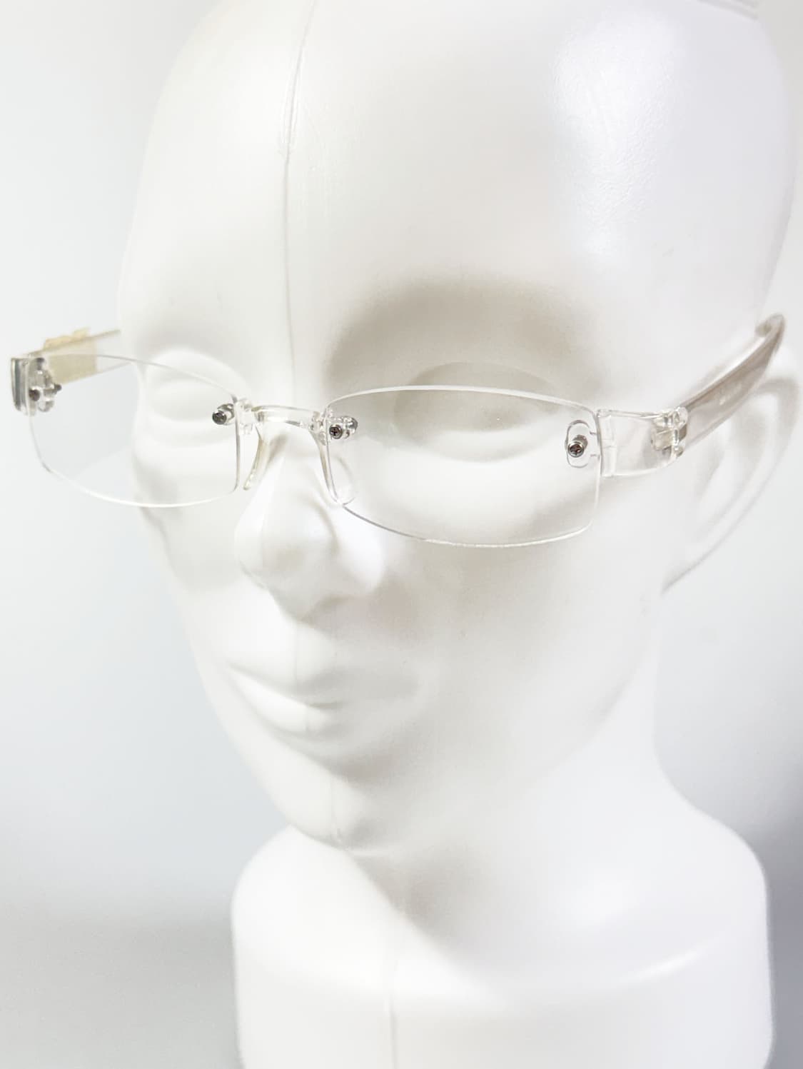 DARK 무테 스퀘어 클리어 프레임 빈티지 안경 상품이미지8