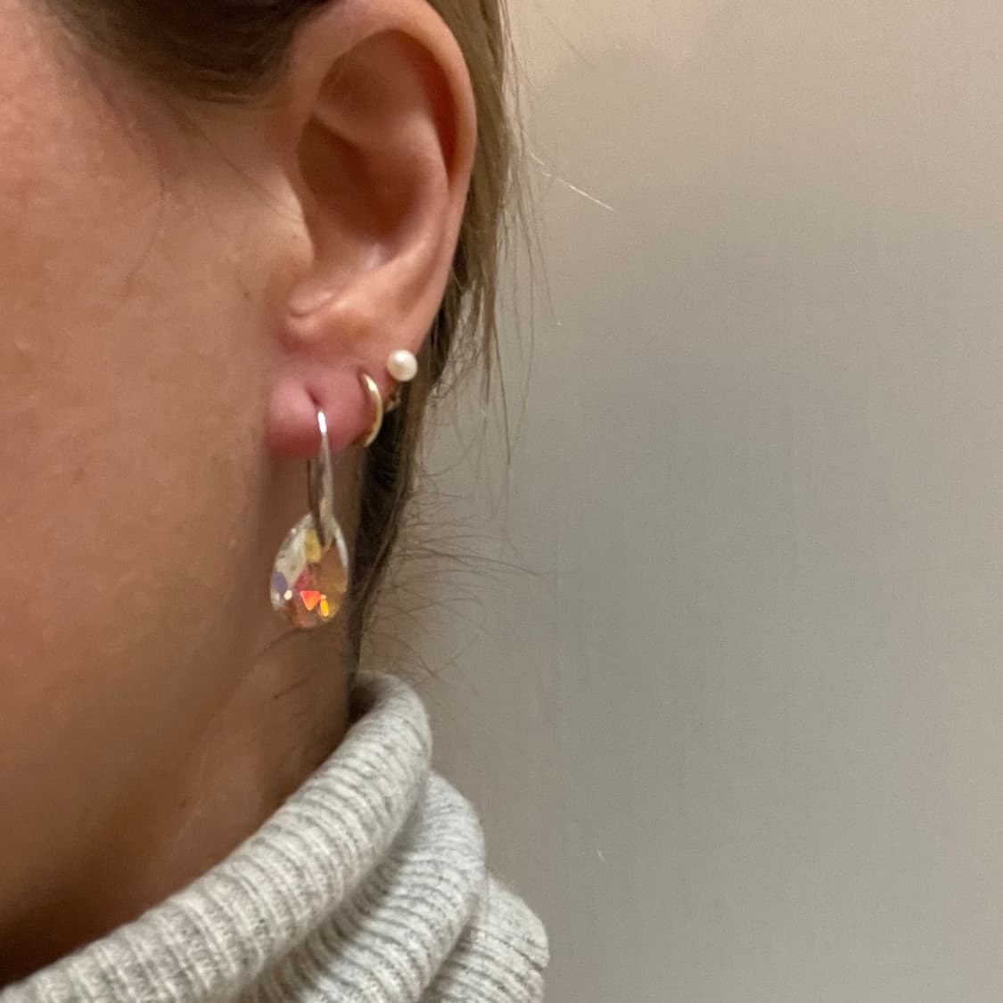 SWAROVSKI Crystal Tear Drop Earring 925 상품이미지4