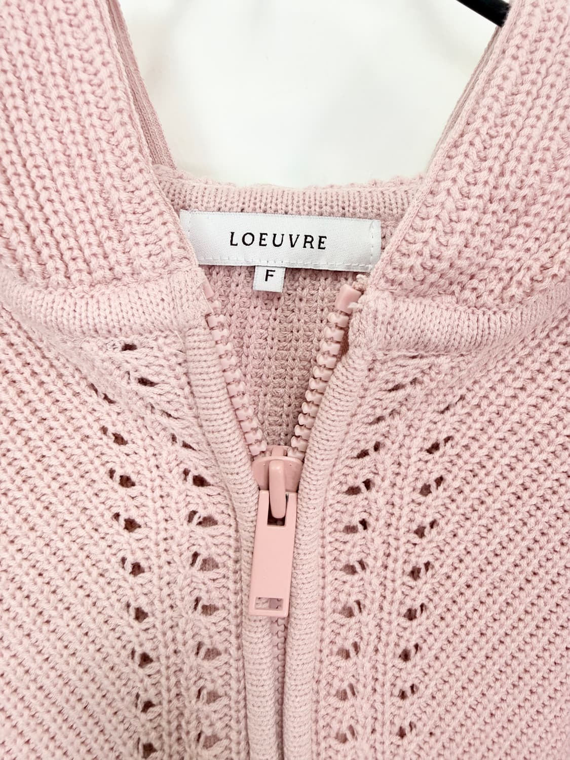루에브르 니트 후드집업 - 핑크 상품이미지5