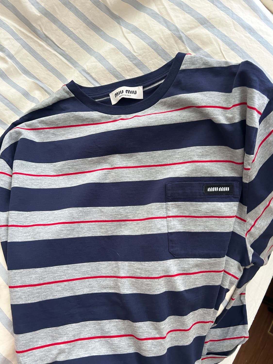 미우미우 스트라이프 코튼 롱슬리브 상품이미지4