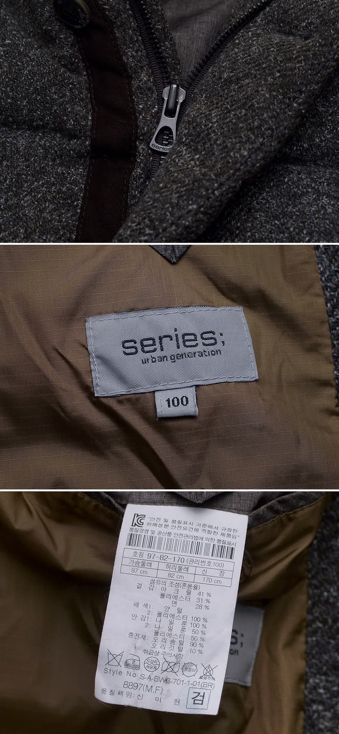 시리즈 (series) 라파예트 양털카라 트위드 다운패딩 자켓 (100) 상품이미지10