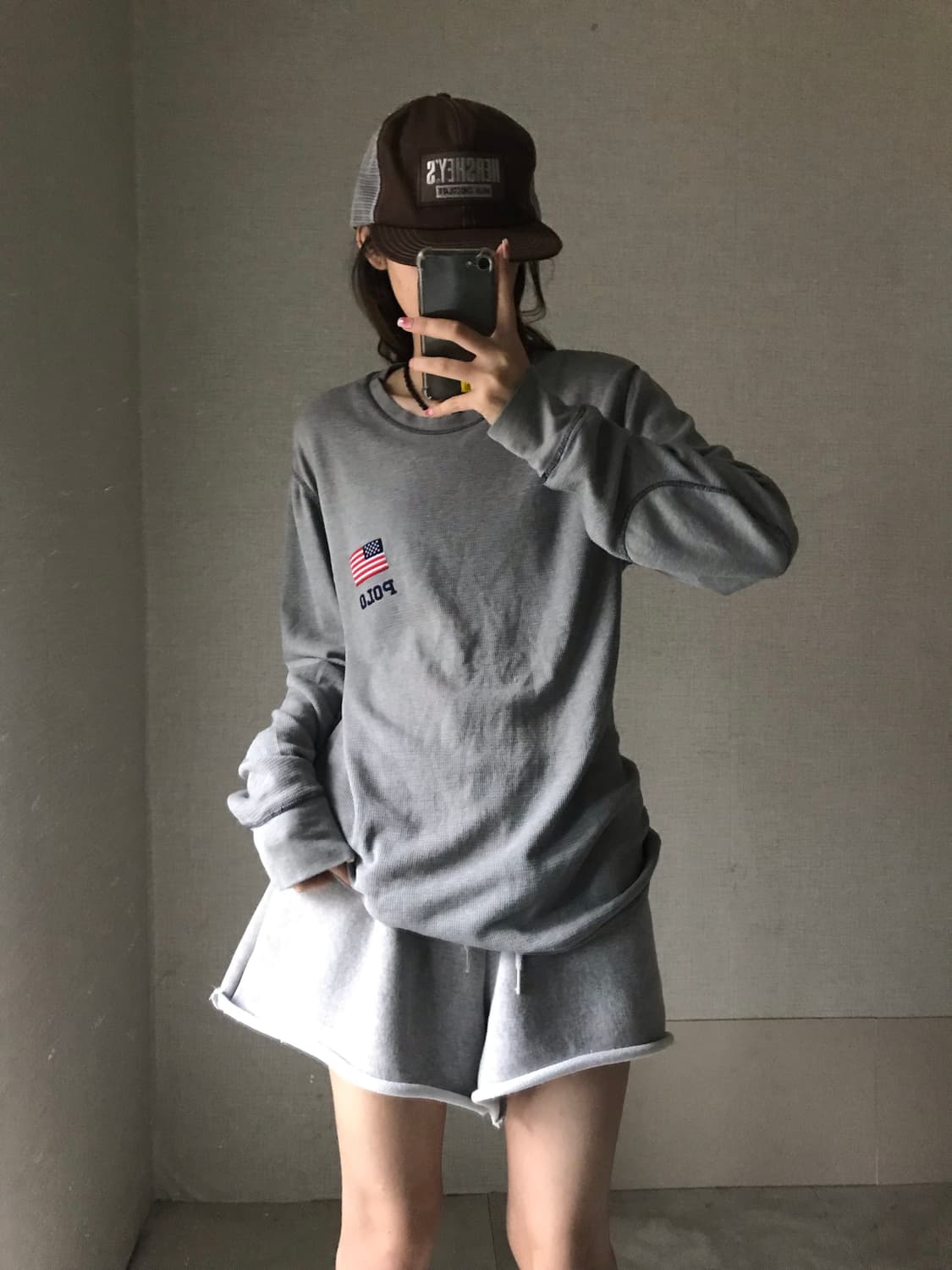 폴로 성조기 와플 롱슬리브 상품이미지1