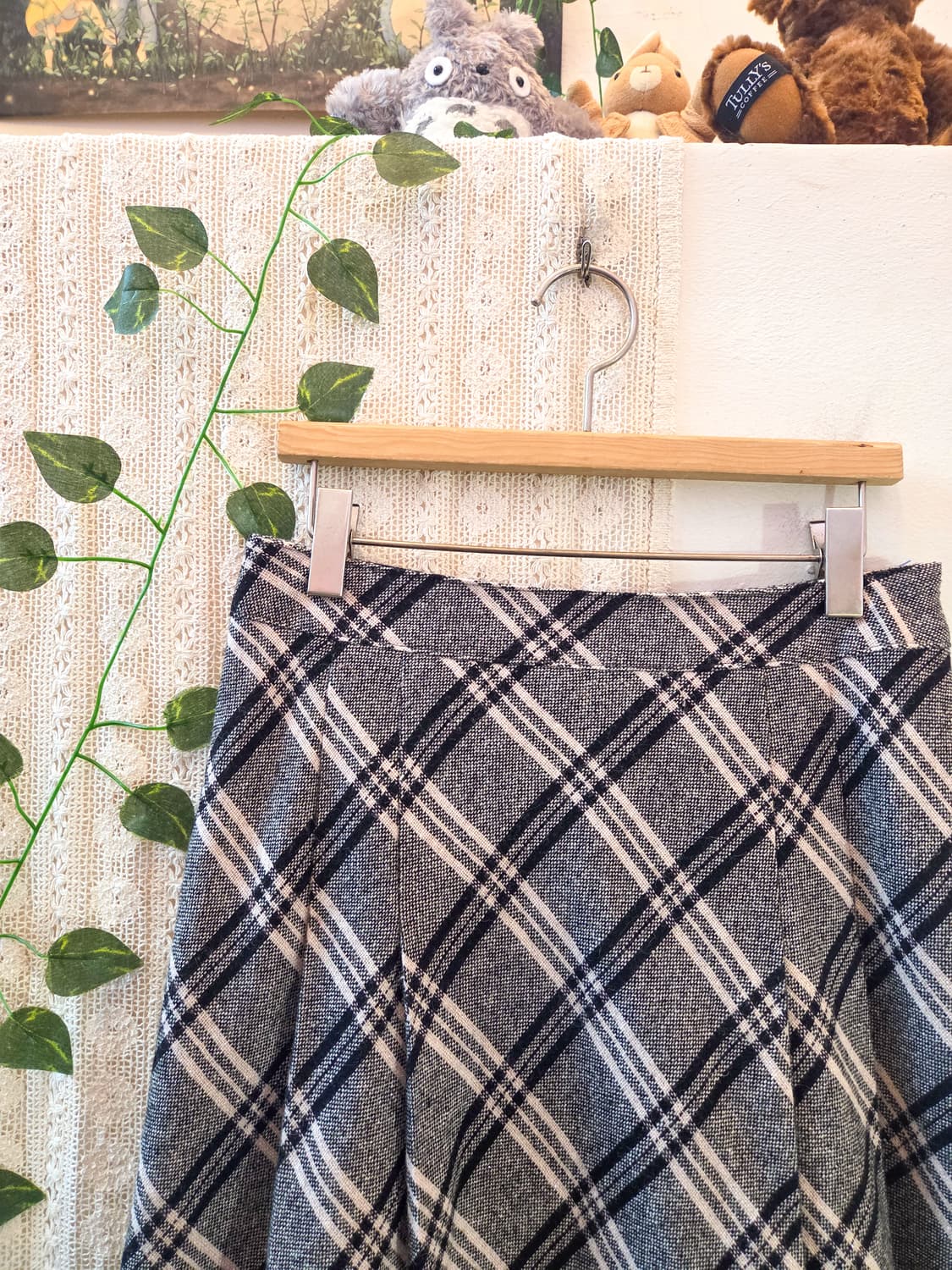 체크 미디 울스커트 상품이미지2