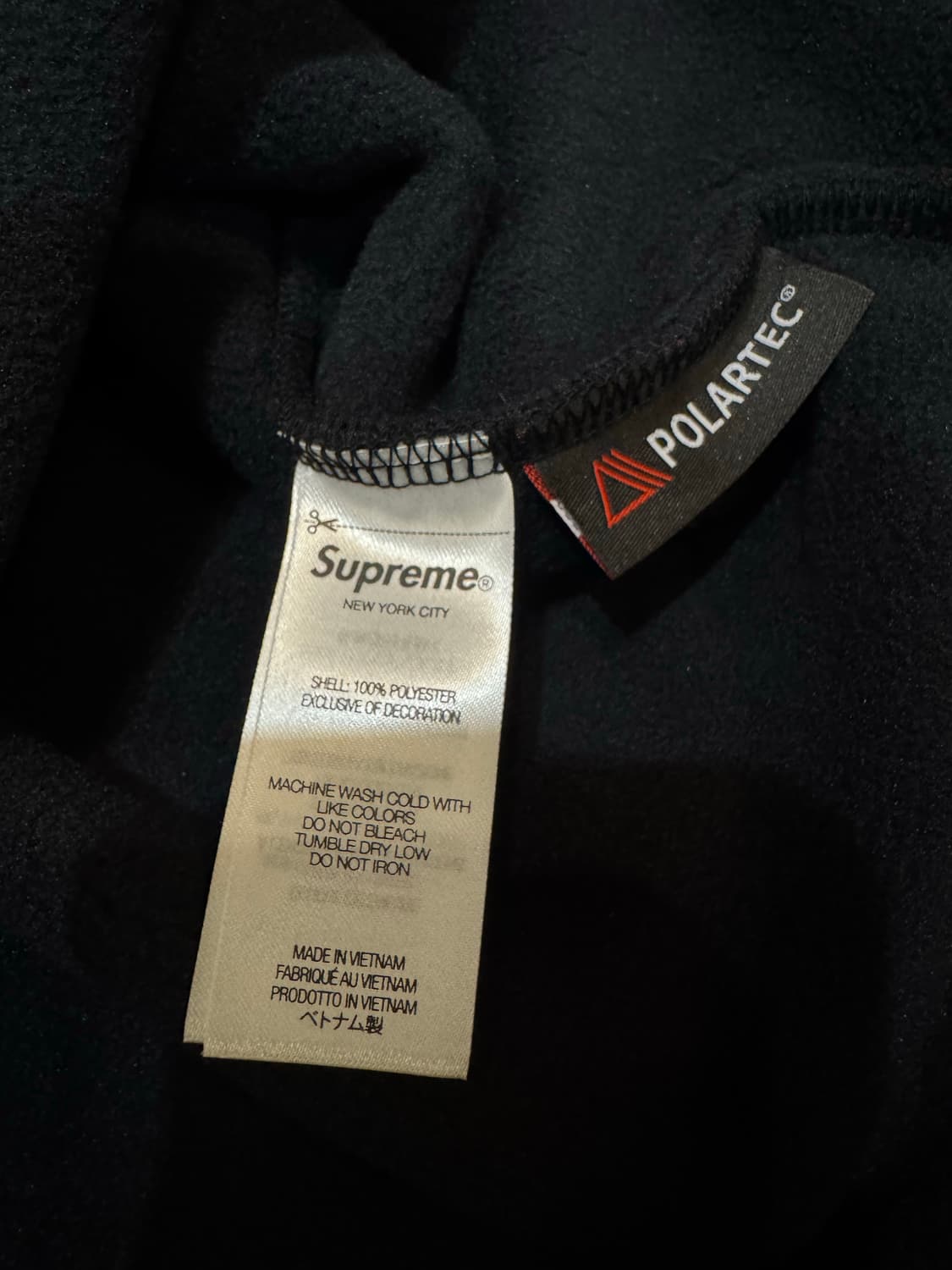 [L] 슈프림 폴라텍 페이스마스크 하프 집 후드 블랙 24FW 상품이미지8