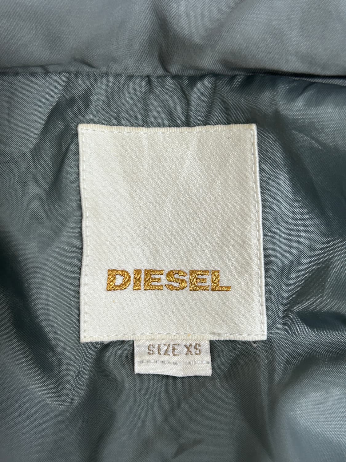 디젤 하이넥 나일론 후드 야상 코트 여성 XS 카키 상품이미지7