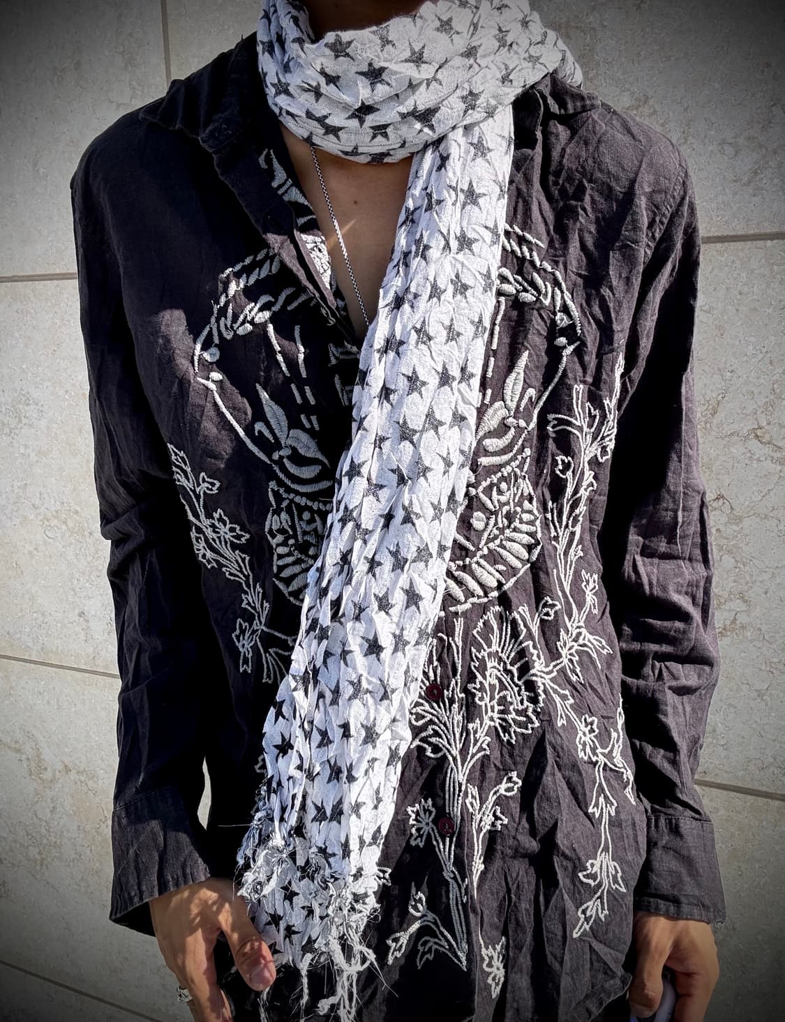 “Vintage”Star Print Scarf 상품이미지1