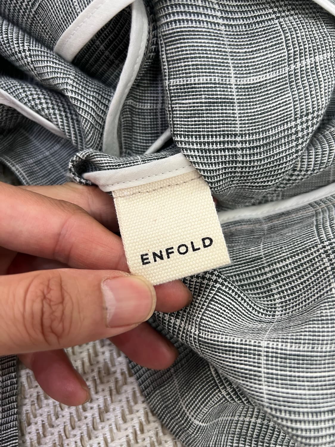 정품) ENFOLD 엔폴드 체크 패턴 롱자켓 66-77 상품이미지8