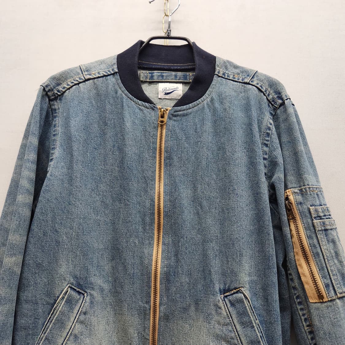 파르티멘토 빈티지 디스트로이드 워싱 데님 항공자켓 M(M)남여공용 상품이미지2