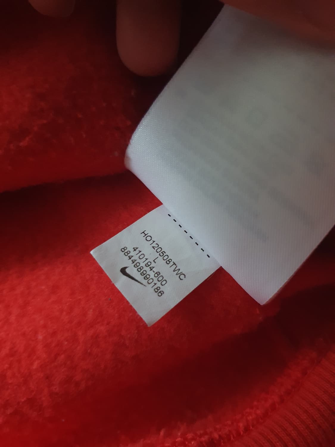 나이키 레드 기모 후드티 L 상품이미지5