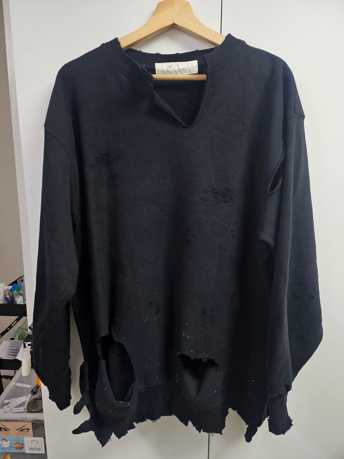 [OS]안셀름 크래쉬 스웻셔츠 블랙 상품이미지1