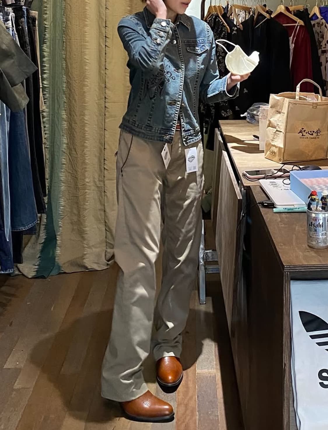 웨스턴  나비 자수 데님 자켓 상품이미지2