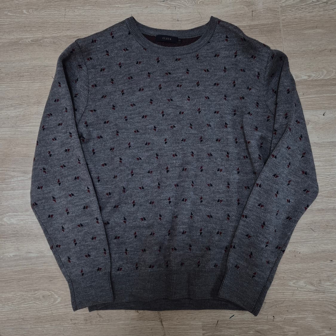 올젠 멀티 패턴 모직 라운드 니트 L(100) 상품이미지1