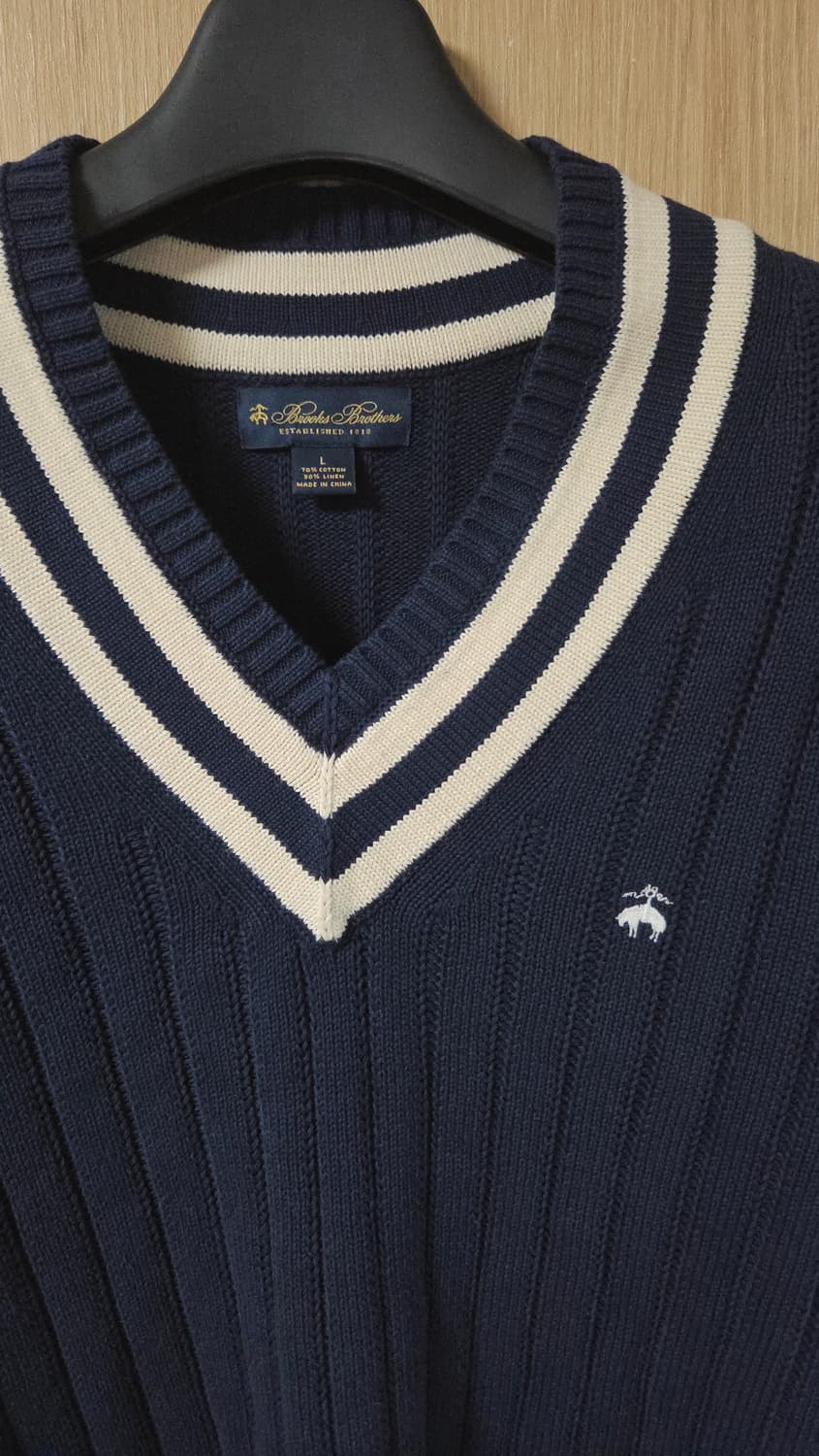 (착샷) 브룩스브라더스 테니스 브이넥 스웨터  상품이미지3