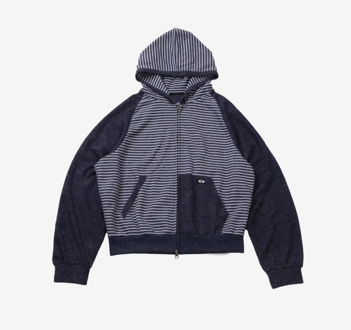 Unbalanced Stripe 2way Hoodie Zip Up Gre 상품이미지1