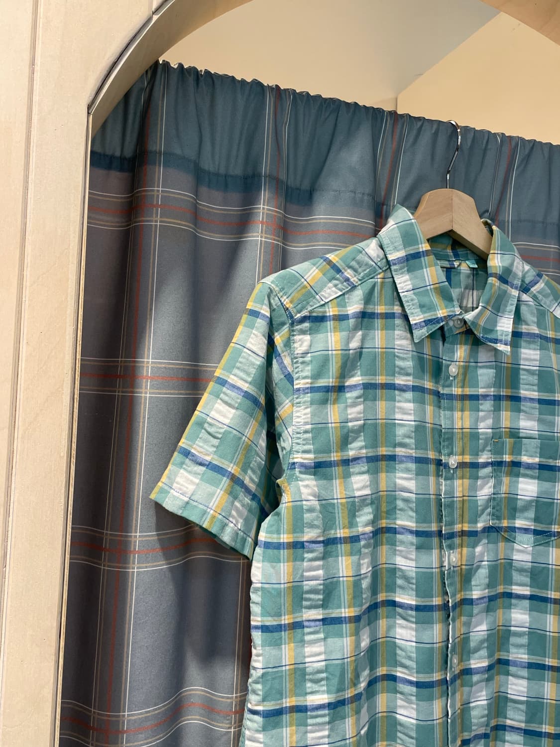 일본빈티지 반팔체크셔츠  상품이미지2