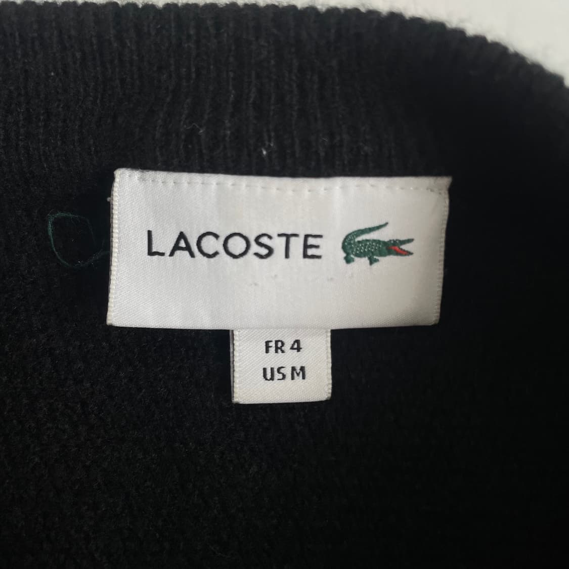 Lacoste  라코스테 신형 자수 블랙 울 라운드 니트 상품이미지4