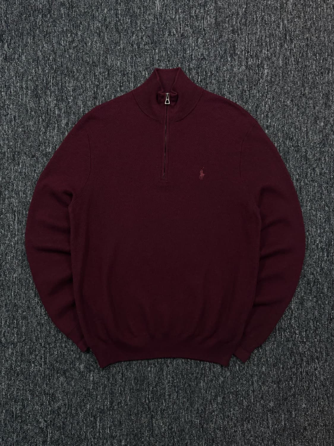 폴로 버건디 피마코튼 하프집업 니트 상품이미지4