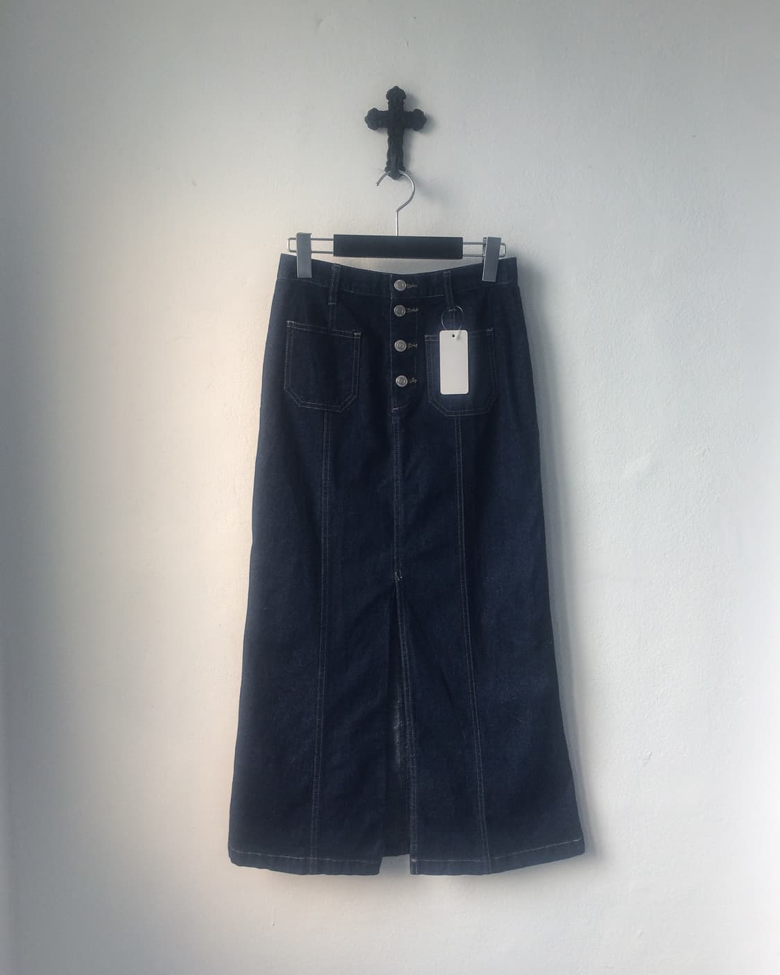 Glitter point denim long skirt 상품이미지2