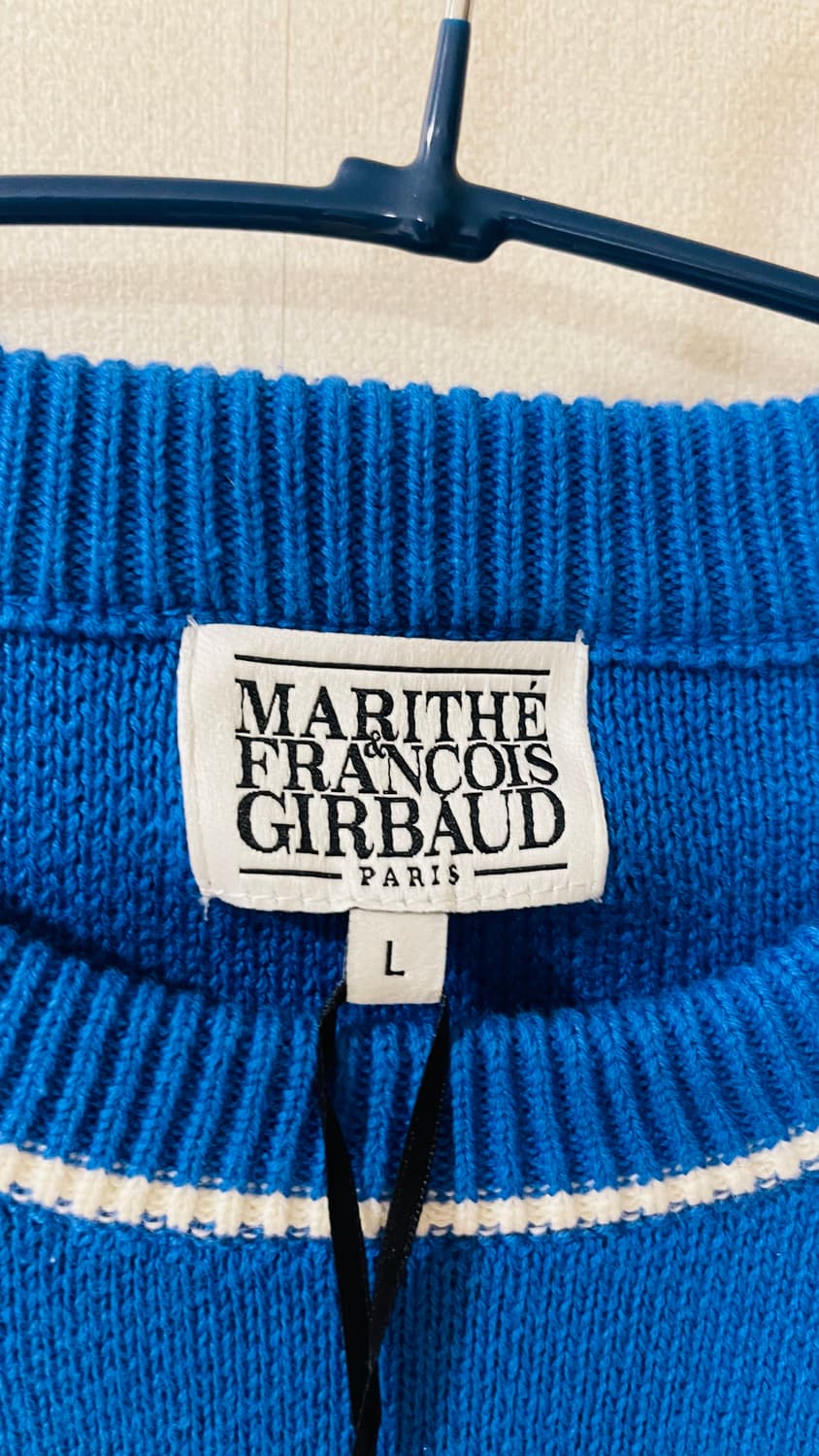 택달린 새상품) 마리떼 프랑소와 저버 레터링 블루 니트 L(110까지 가 상품이미지4