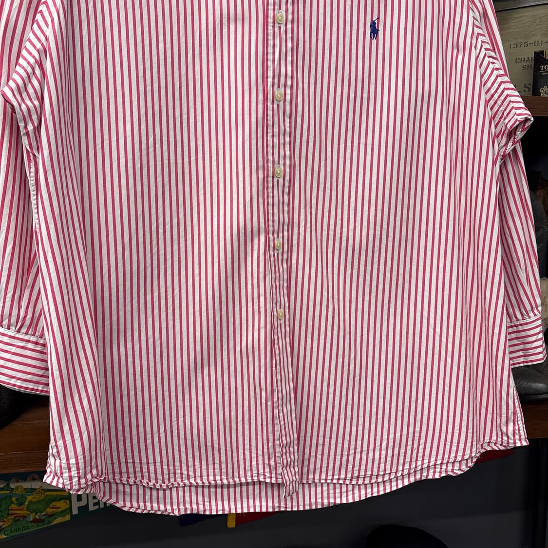신형라벨 폴로 랄프로렌 클래식 스트라이프 버튼다운셔츠 핑크 N1161 상품이미지4