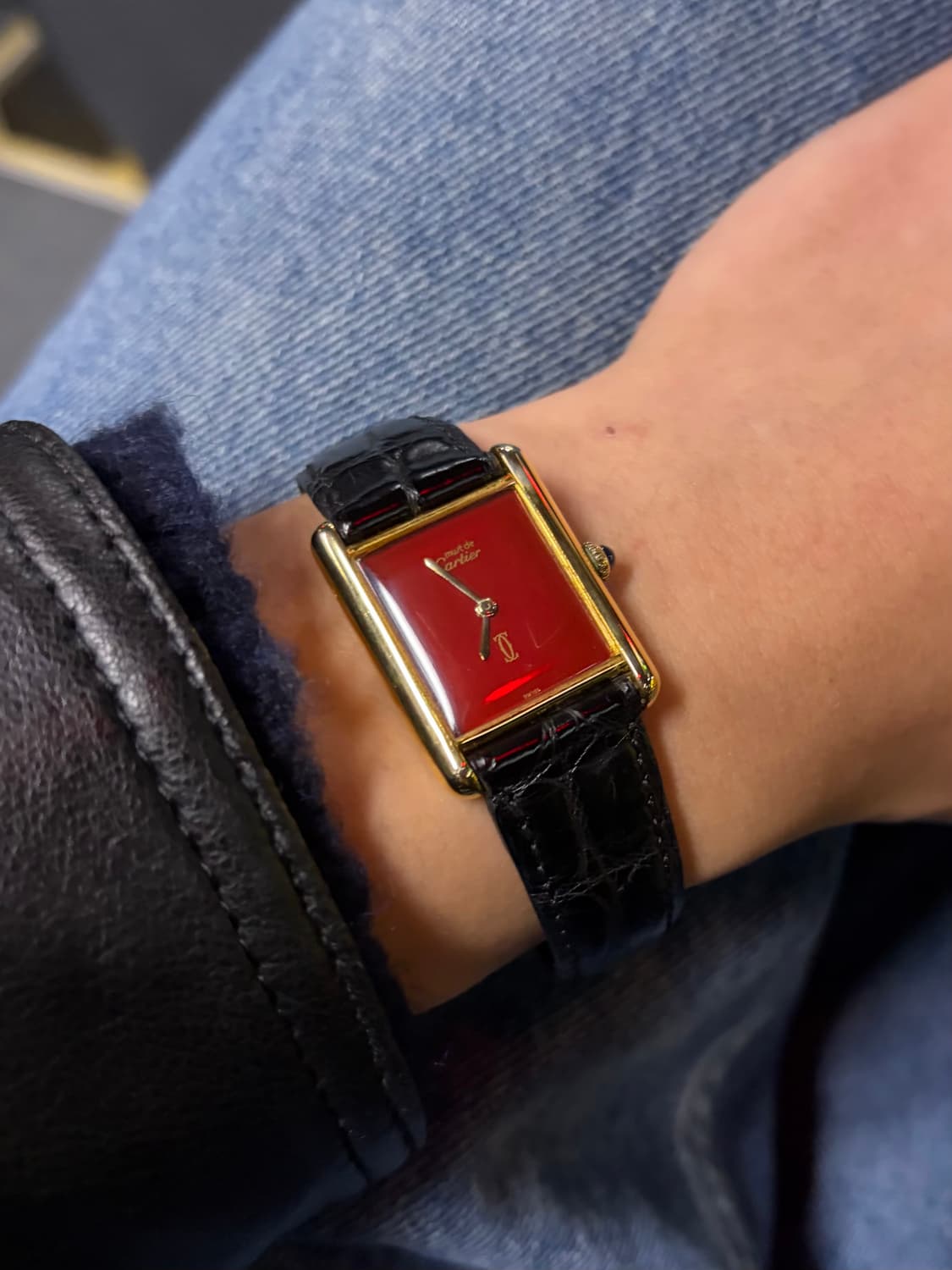 빈티지 머스트 드 까르띠에 탱크 버메일 버건디 상품이미지2