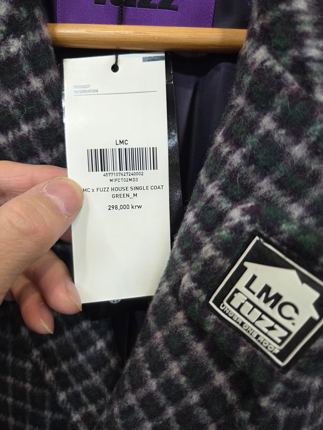 Lmc fuzz 하우스 울 체크 싱글코트 m 상품이미지3