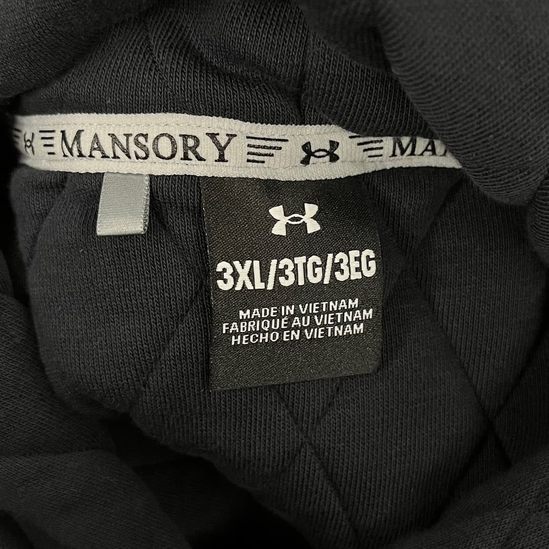 [정품/3XL] 언더아머 퀼팅 후드티 블랙 b18 상품이미지5