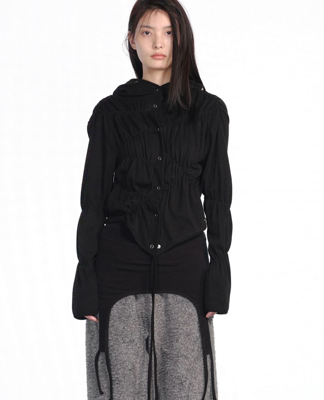 세릭 CERRIC 셔링 랩 후드 상품이미지2