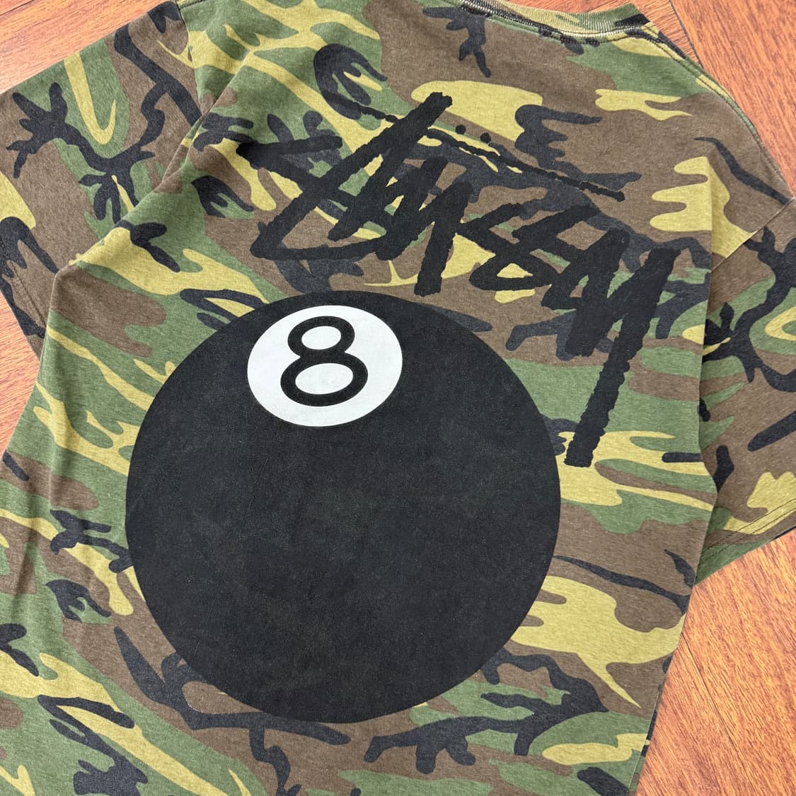 S Stussy 스투시 카모 8볼 반팔 라운드 티셔츠 상품이미지4