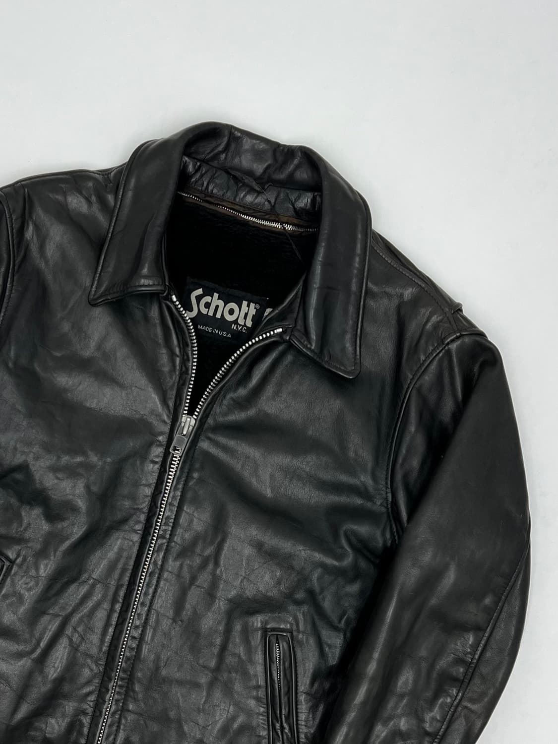 쇼트 리얼 레더자켓 상품이미지2