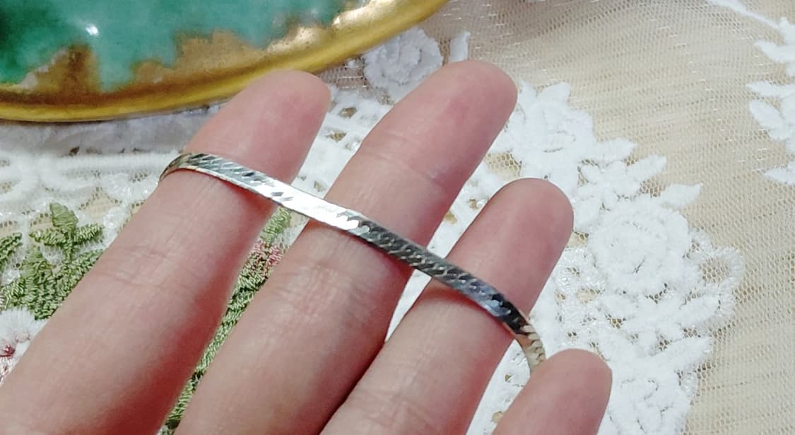 vintage)빈티지 이태리 실버925 헤링본 팔찌/은팔찌/뱀줄팔찌 상품이미지6