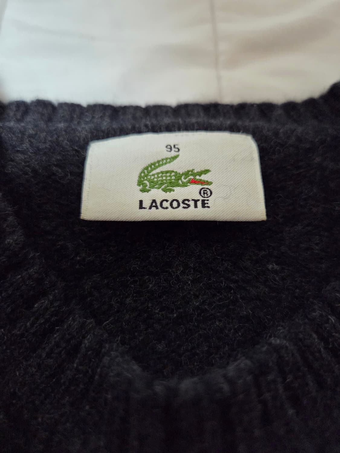 [95]90s 라코스테 울니트 퓨어뉴울100 차콜스트라이프 상품이미지4