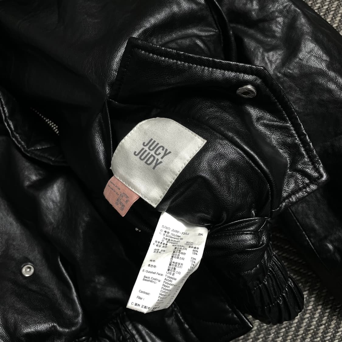 쥬시쥬디 우먼스 리버시블 가죽×플리스 크롭 쉐르파 레더자켓y 4805 상품이미지5