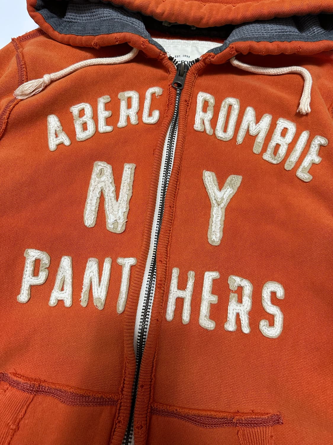 아베크롬비 아치로고 오렌지 후드집업 상품이미지4