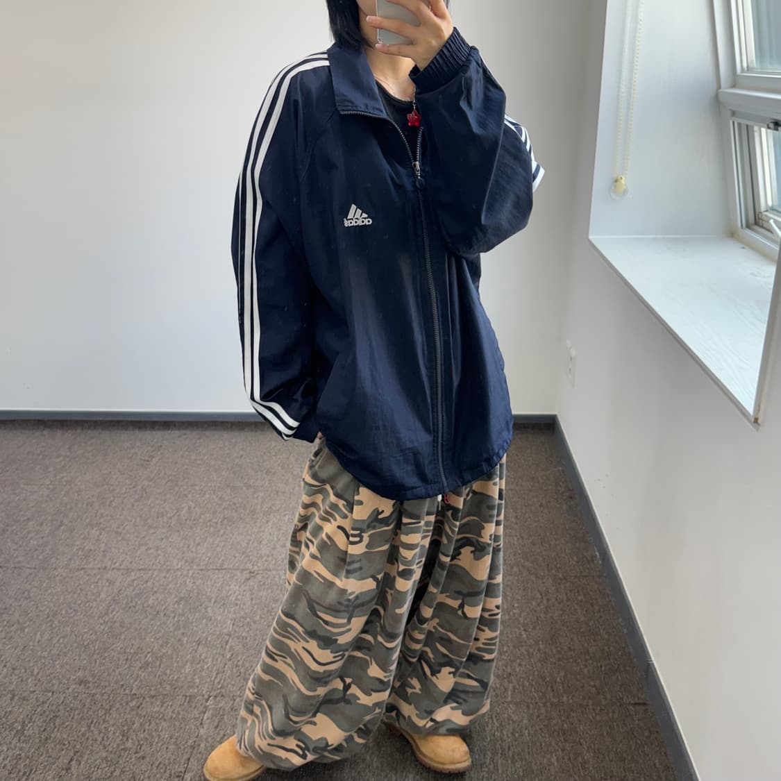 Adidas 아디다스 삼각로고 네이비 바람막이 집업 상품이미지2