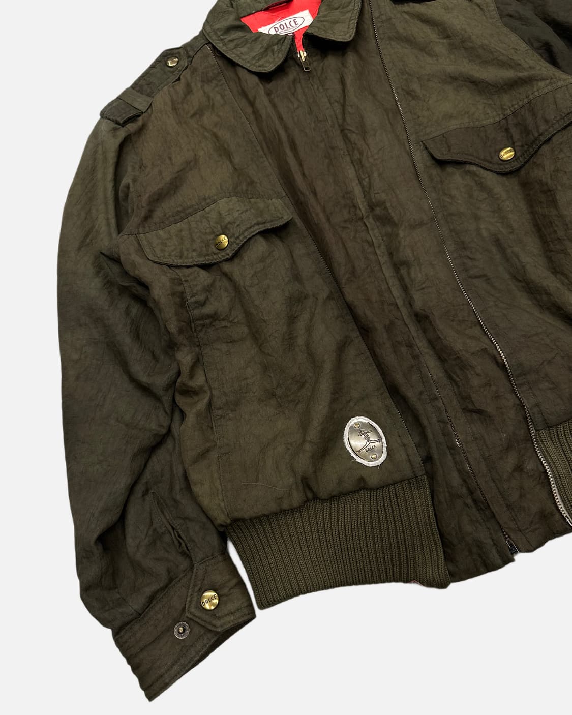 vintage khaki wrinkle bomber jacket 상품이미지2