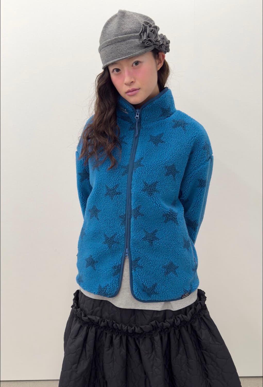 타입서비스 Floral Ruched Beanie [Gray] 상품이미지3