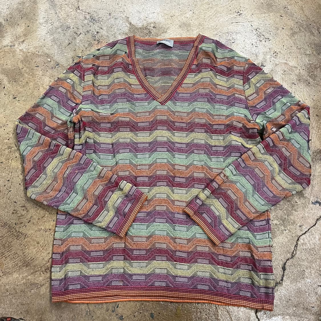 [정품] 미쏘니 브이넥 케이블 니트 긴팔티 b17 상품이미지2