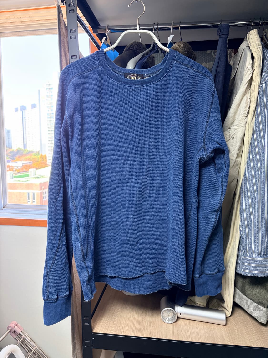 더블알엘 인디고 자카드 크루넥 L 사이즈 상품이미지1