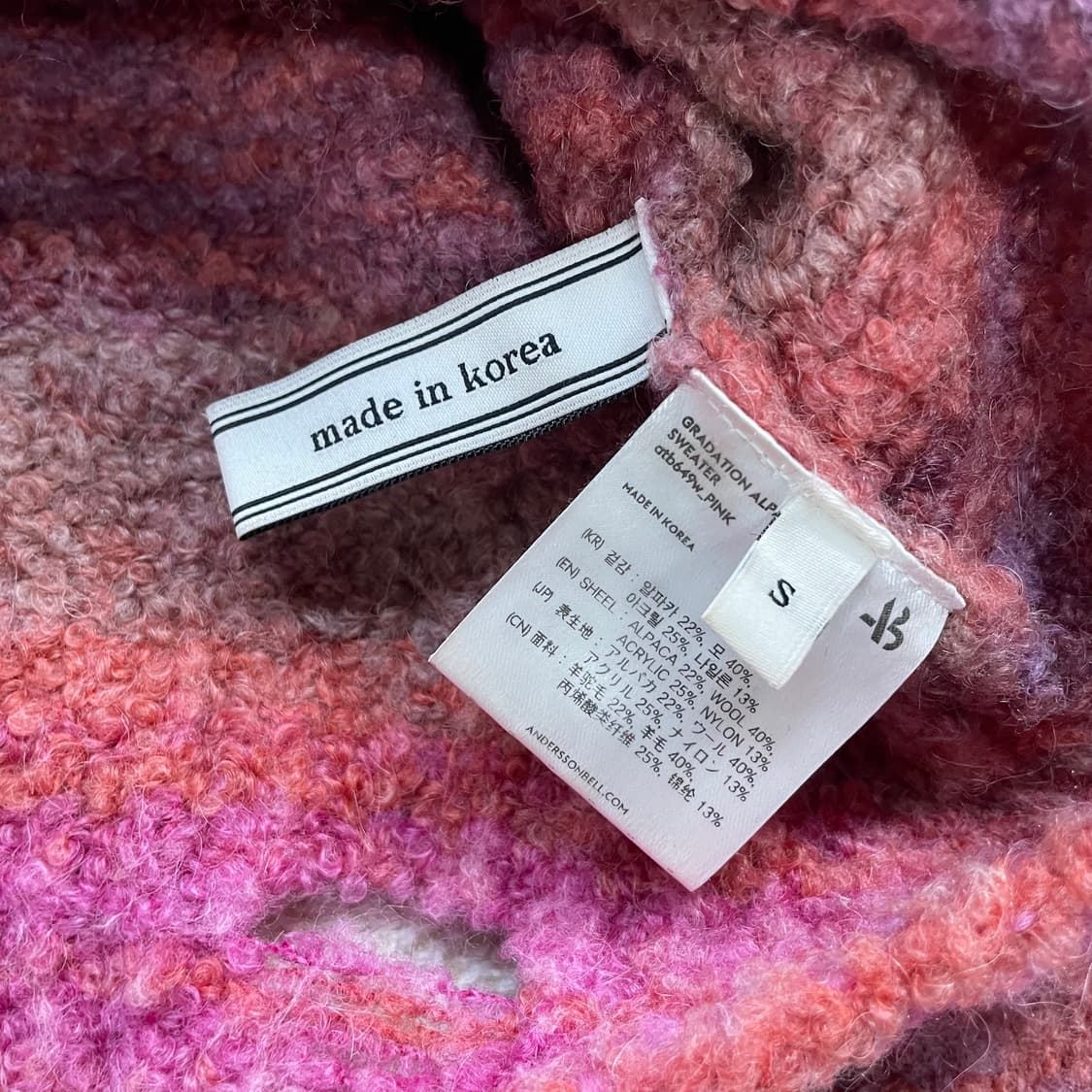 앤더슨벨 그라데이션 알파카 숏 스웨터 니트 상품이미지3