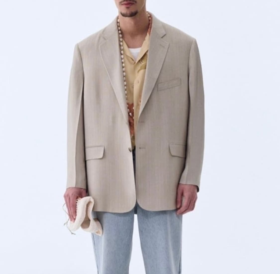 [새상품] 23SS 렉토 비스코스 오버 자켓 베이지 카키 상품이미지1