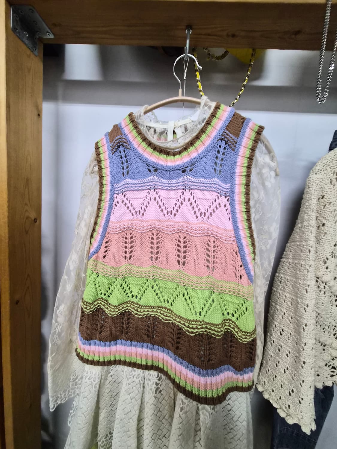 자라 솜사탕 컬러 니트. MARAN 퓨어울 니트5부팬츠 상품이미지2