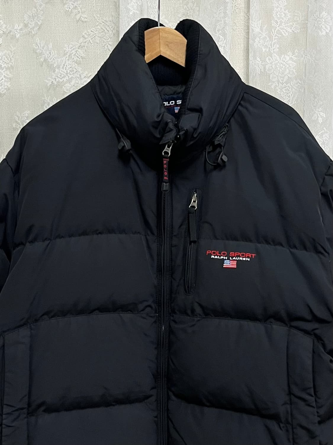 110) 폴로 랄프로렌 스포츠 빈티지 패딩 점퍼 블랙 상품이미지4