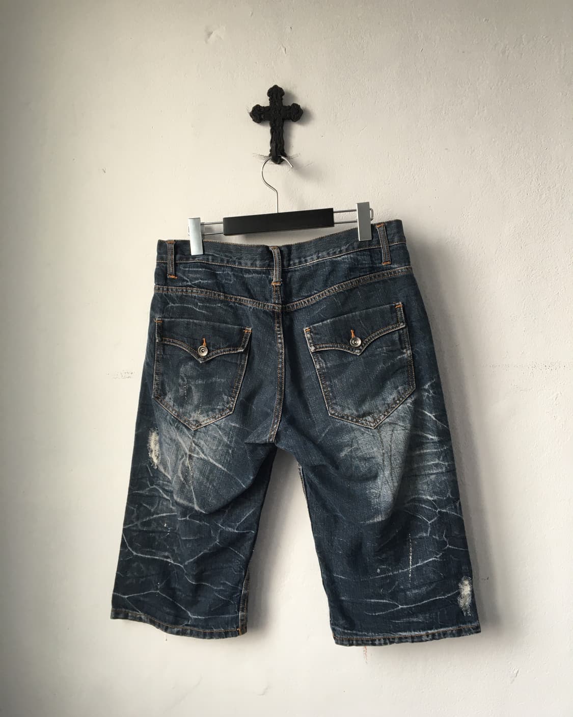 Washing denim half pants 상품이미지3