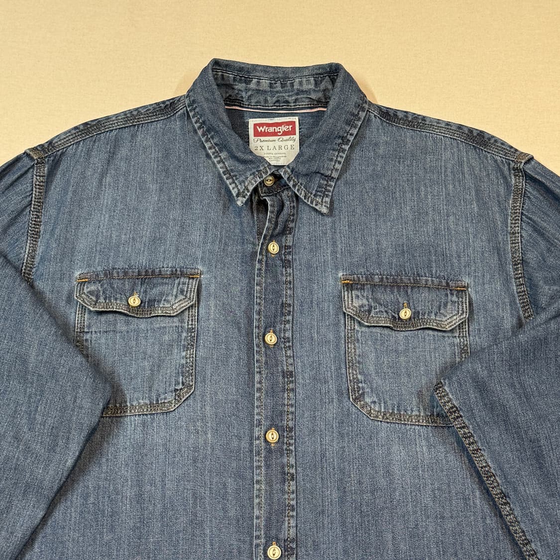 XXL) Wrangler 랭글러 투포켓 워크웨어 코튼 데님 셔츠 상품이미지4